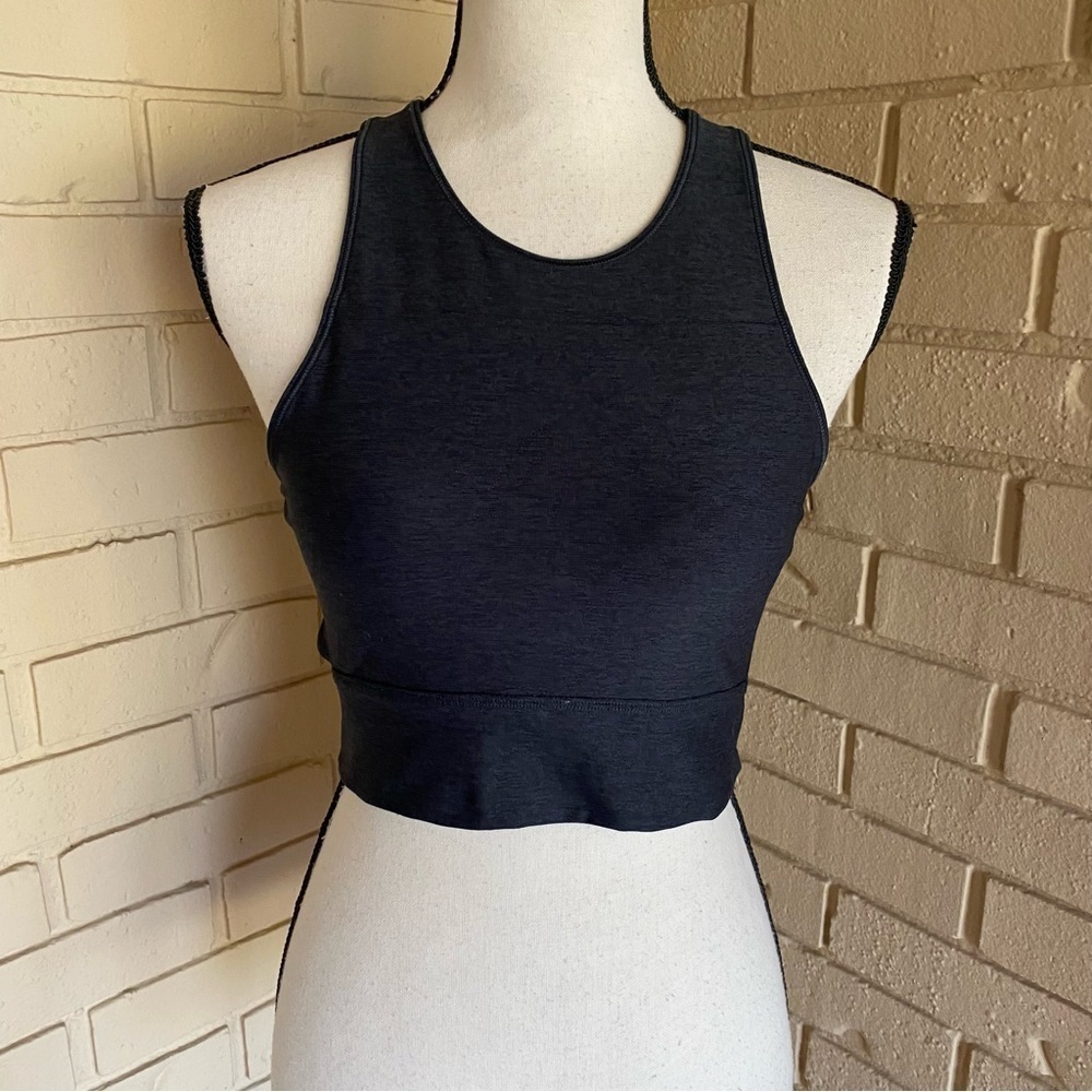 Outdoor Voices Slashback Black Crop Top Athletic Sport Bra Size Small S Charcoal - Picture 3 of 7